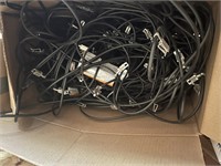 BOX FULL OF CORDS AND CABLE