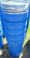 (5) 30 Gal. / 114L Heavy duty plastic barrels