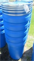 (5) 30 Gal. / 114L Heavy duty plastic barrels