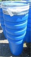 (5) 30 Gal. / 114L Heavy duty plastic barrels