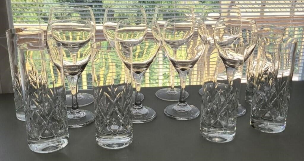 Lot Of Crystal Wine & Highball Glasses