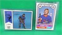 2x Bobby Hull 1974-75 OPC WHA #50 + 1975-76 #65