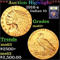 *Highlight* 1916-s Indian $5 Graded Select Unc