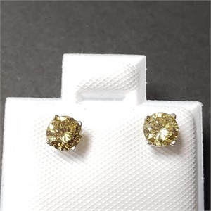 $2315 14K  Diamond (0.58Ct,Si2-I1,Yellow) Earrings