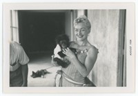 5x3.5" August 1959 Woman with monkey