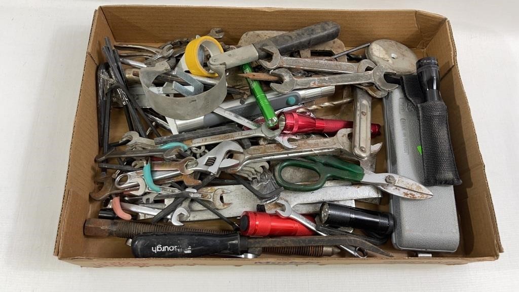 Box lot of miscellaneous hand tools Mini msg lite