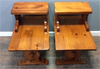 2 PINE END TABLES