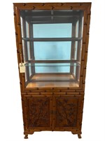 Wood Carved Asian Display Cabinet