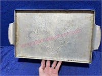 Old hammered alumunim tray 11x17