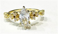 GLAM MARQUIS CUT 4CT CZ ENGAGEMENT RING