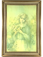 Zenda, Young Lady, Framed Oil Painting 1960s-70s