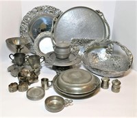Pewter/Aluminum Trays & Serving Pieces