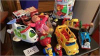 Toy lot: Little People Plane, Bus, 2 tractors, 3