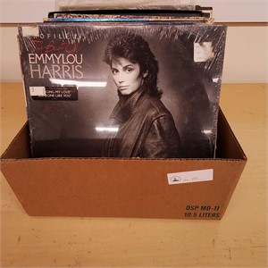 Box Lot of Records including Emma Lou Harris