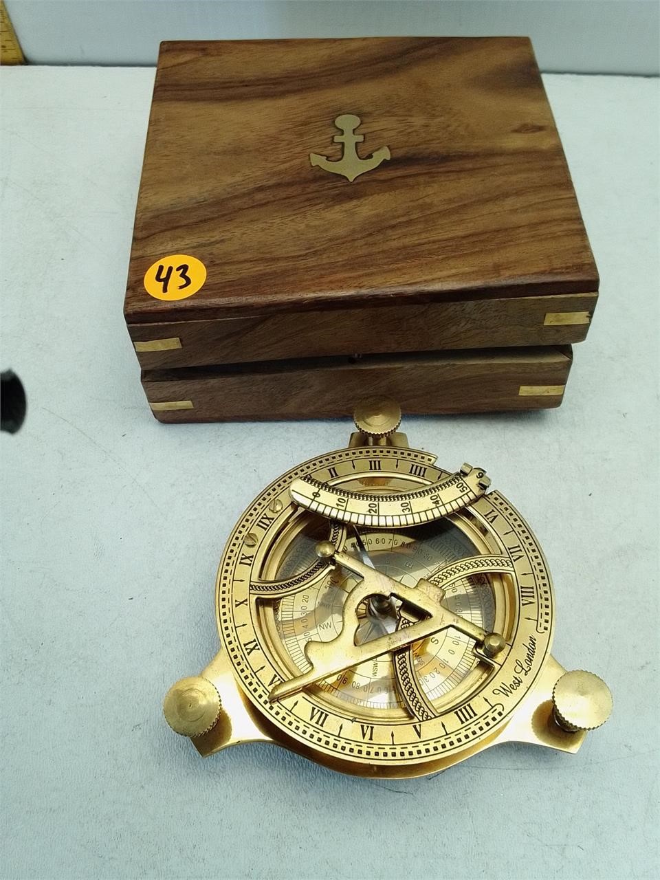 5" BRASS NAUTICAL COMPASS WITH BOX