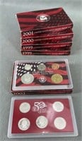 5x - Silver Proof Sets, Contains 7 Silver Coins
