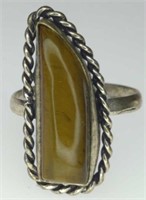 925 stamped tigers eye ring size 10