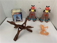 Toys and Wooden Stand