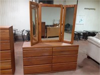Dresser w/ Mirror 58"x17" and 71" tall