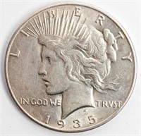 Coin 1935 Peace Silver Dollar as Almost Unc.