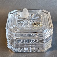 Crystal Vanity Box with Bird on Lid -Germany