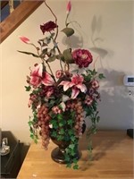 Silk Flower Arrangement In Ceramic Pot