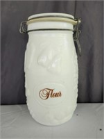 Air Tight Milk Glass Flour Jar