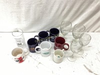Assorted glasses and coffee mugs