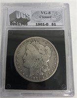 Slab 1901-O Morgan Dollar Cleaned VG8