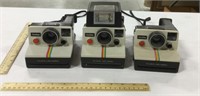 3 One Step Polaroid lens cameras- no model