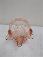 Amber colored glass candy dish