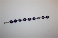 A Sterling and Glass Bracelet