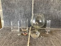 Glass Dish, Vase, and Paperweight Bundle