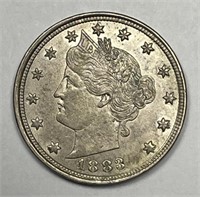 1883 Liberty Head Nickel NO CENTS Choice AU