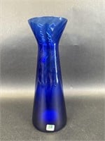 Handmade in Bergdala Cobalt Blue Glass Vase