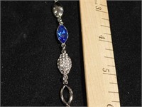 Swarovski Crystal Bracelet - Blue stone - 9" long