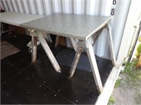Pair of Saw Horses & Counter Top 45.75x35.75