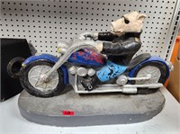 Lg 2ft Cement Motorcycle Pig Cement Garden Statue