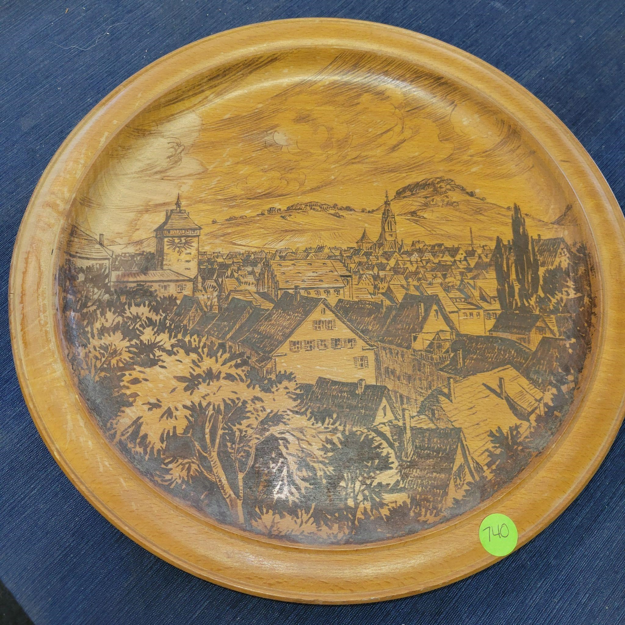 Wooden Hand painted Decorative Plate From Germany