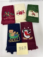Christmas Festive Embroidered Hand Towels
