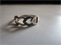 Heart Design Sterling Ring Size 9