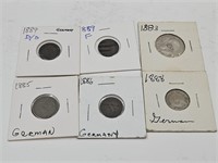 6- 1880's German Coins