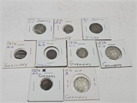 9- 1870's German Coins