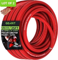 LOT OF 2: GearIT 1/0 Gauge Wire (25ft - Red Transl