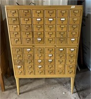 Mid Century Oak Library Card Catalog Cabinet