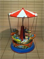 RARE BLOMER-SCHULER TIN TOY ROCKET CAROUSEL