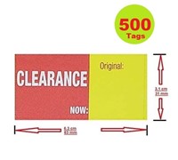 500 Clearance Tags- 21 Sheets