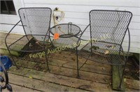 WROUGHT IRON TABLE & CHAIRS -