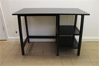 Black Wooden Desk With Shelves