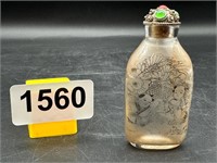 Asian Art Snuff Bottle - Reverse Painted Glass